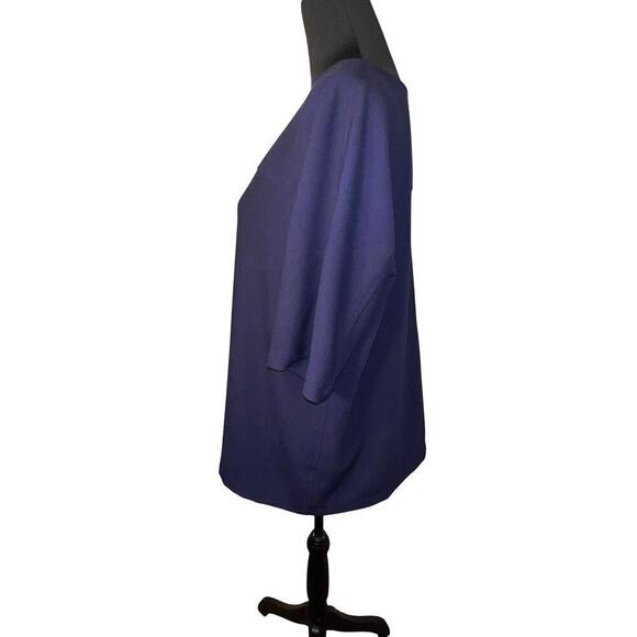 Hatch women’s size 3, navy blue short sleeve minimalist stretchy tunic top  - Picture 3 of 9